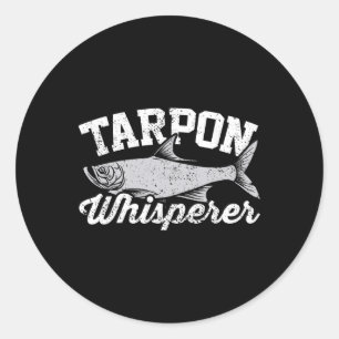 Sticker Rond Chuchoteur de tarpon I Pêcheur de tarpon I Pêche a