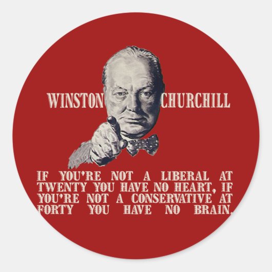 Sticker Rond Churchill sur conservateurs et libéraux (Devant)