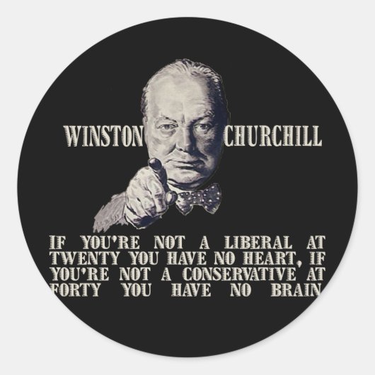 Sticker Rond Churchill sur des conservateurs et des libéraux (Devant)