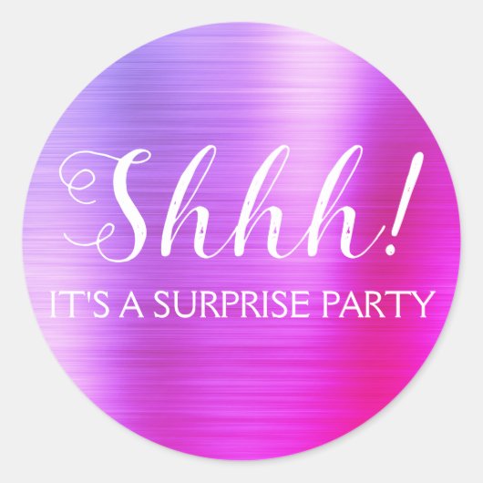 Sticker Rond Chut ! Anniversaire Surprise - Violet (Devant)