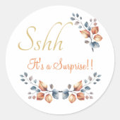 Sticker Rond Chut ! C'est une surprise Boho Autumn Envelope Sea (Devant)