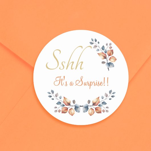 Sticker Rond Chut ! C'est une surprise Boho Autumn Envelope Sea