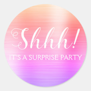 Sticker Rond Chut ! Fête d'anniversaire surprise - Arc en ciel