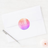 Sticker Rond Chut ! Fête d'anniversaire surprise - Arc en ciel (Enveloppe)