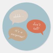 Sticker Rond Chut... Fête d'anniversaire surprise | Bulles voca (Devant)