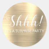 Sticker Rond Chut ! Surprise Anniversaire - Gold (Devant)