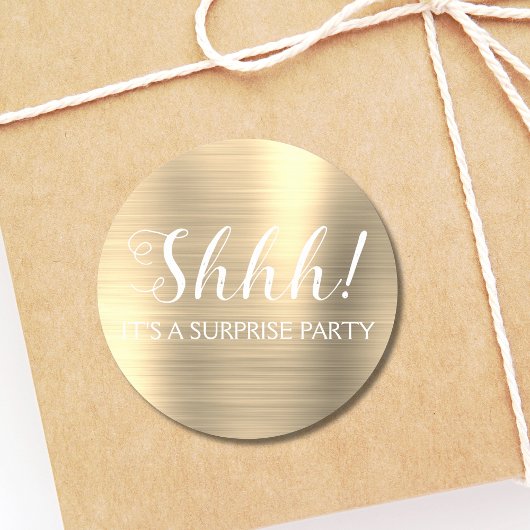 Sticker Rond Chut ! Surprise Anniversaire - Gold