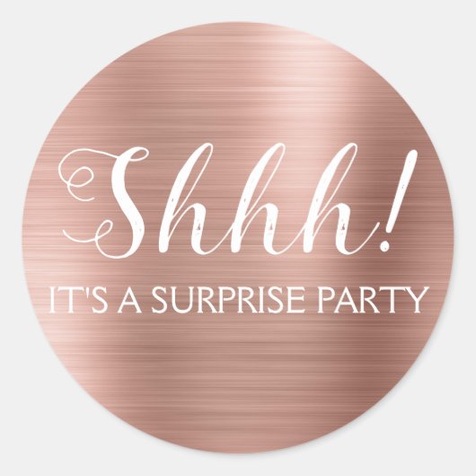Sticker Rond Chut ! Surprise Anniversaire - Gold Rose (Devant)