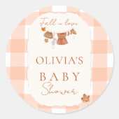 Sticker Rond Chute d'amour Baby shower floral (Devant)