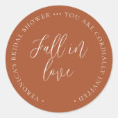 Sticker Rond Chute dans l'amour Fête des mariées de rouille (Devant)