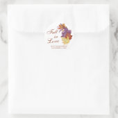 Sticker Rond Chute dans l'amour Rustique Feuille mariage nuptia (Sac)