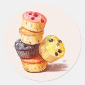 Sticker Rond Chute de la tour Muffin (Devant)