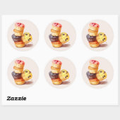 Sticker Rond Chute de la tour Muffin (Feuille)