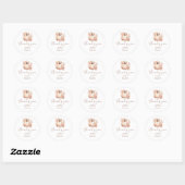 Sticker Rond Chute du Merci Citrouille Baby shower Floral (Feuille)