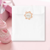 Sticker Rond Chute du Merci de Baby shower floral