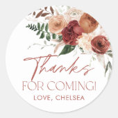 Sticker Rond Chute en amour Fête des mariées florale Favoriser (Devant)