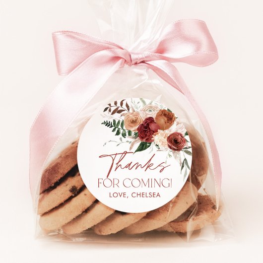 Sticker Rond Chute en amour Fête des mariées florale Favoriser