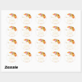 Sticker Rond Chute en amour feuillage automne nuptiale douche i (Feuille)