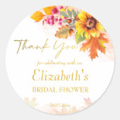 Sticker Rond Chute en amour feuillage automne nuptiale douche i (Devant)