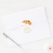 Sticker Rond Chute en amour feuillage automne nuptiale douche i (Enveloppe)