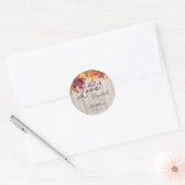 Sticker Rond Chute en amour Feuilles d'automne Rustique Mariage (Enveloppe)