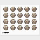 Sticker Rond Chute en amour Rustique Mariage Mason Jar Lumières (Feuille)