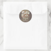 Sticker Rond Chute en amour Rustique Mariage Mason Jar Lumières (Sac)