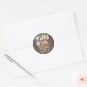 Sticker Rond Chute en amour Rustique Mariage Mason Jar Lumières (Enveloppe)