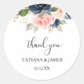 Sticker Rond Chute exquise Merci floral Favoriser (Devant)