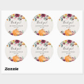 Sticker Rond Chute floral et citrouille aquarelle (Feuille)
