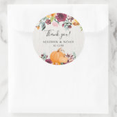 Sticker Rond Chute floral et citrouille aquarelle (Sac)