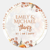 STICKER ROND CHUTE MERCI FLORAL FAVORISER CADEAU ENVELOPE PERSO (Devant)