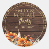 STICKER ROND CHUTE MERCI FLORAL FAVORISER CADEAU ENVELOPE PERSO (Devant)