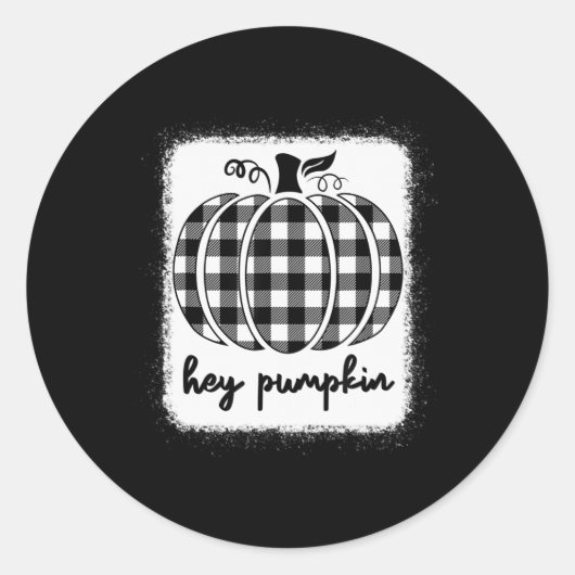 Sticker Rond Chute Noir Et Blanc Plaid Hey Citrouille 1 (Devant)
