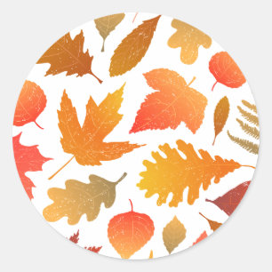 Sticker Rond Chute pour l'automne - Motif feutre douillet