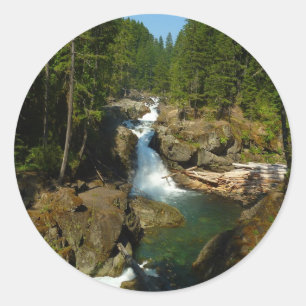 Sticker Rond Chutes d'argent au parc national du mont Rainier