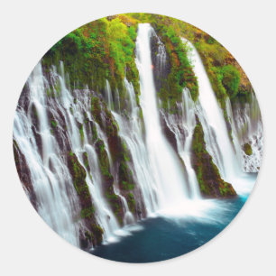 Sticker Rond Chutes de Burney, Mcarthur-Burney Falls Memorial