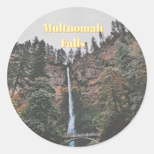 Sticker Rond Chutes de Multnomah (Devant)