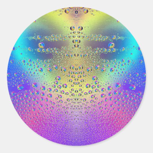 Sticker Rond Chutes de pluie colorées (Devant)