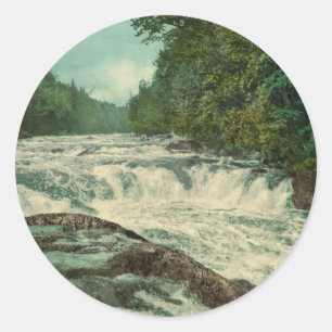 Sticker Rond Chutes de Raquette sur la rivière Raquette