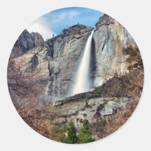 Sticker Rond Chutes Yosemite (Devant)