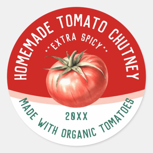 Sticker Rond Chutney de tomate maison modifiable avec tomate ro (Devant)