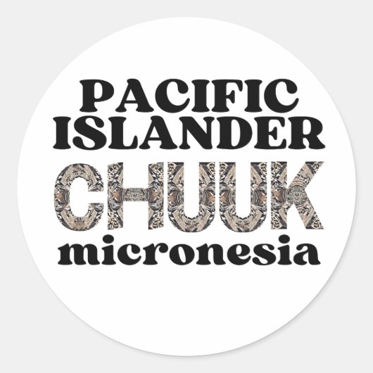 Sticker Rond Chuuk Chuukese Pacific Islander Micronésie (Devant)