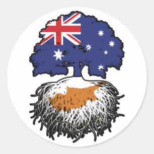 Sticker Rond Chypre Australie Australie racine d'arbre