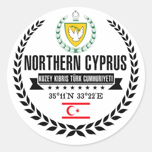 Sticker Rond Chypre du Nord (Devant)