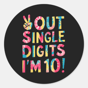 Sticker Rond Ciao les chiffres simples J'ai 10 ans 10e annivers