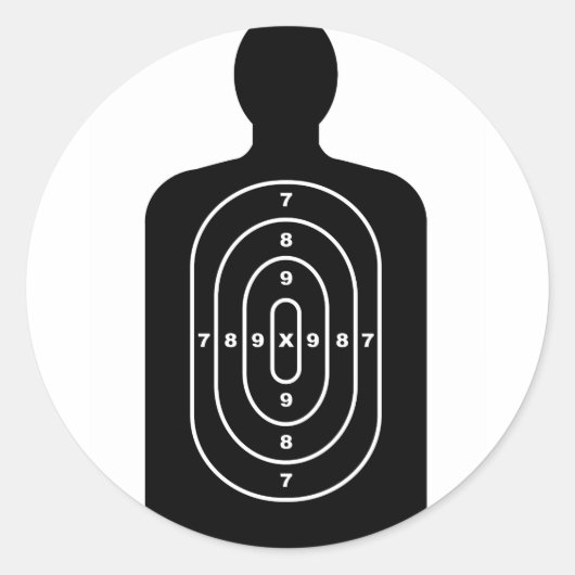 Sticker Rond Cible de forme humaine (Devant)