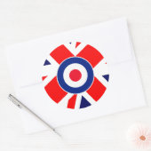 Sticker Rond Cible de morue sur le drapeau britannique (Enveloppe)