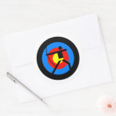 Sticker Rond Cible de tir à l'arc et Archer (Enveloppe)