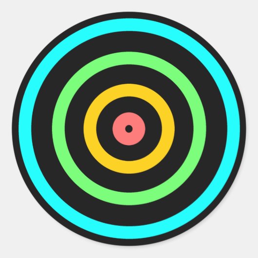 Sticker Rond Cible néon (Devant)